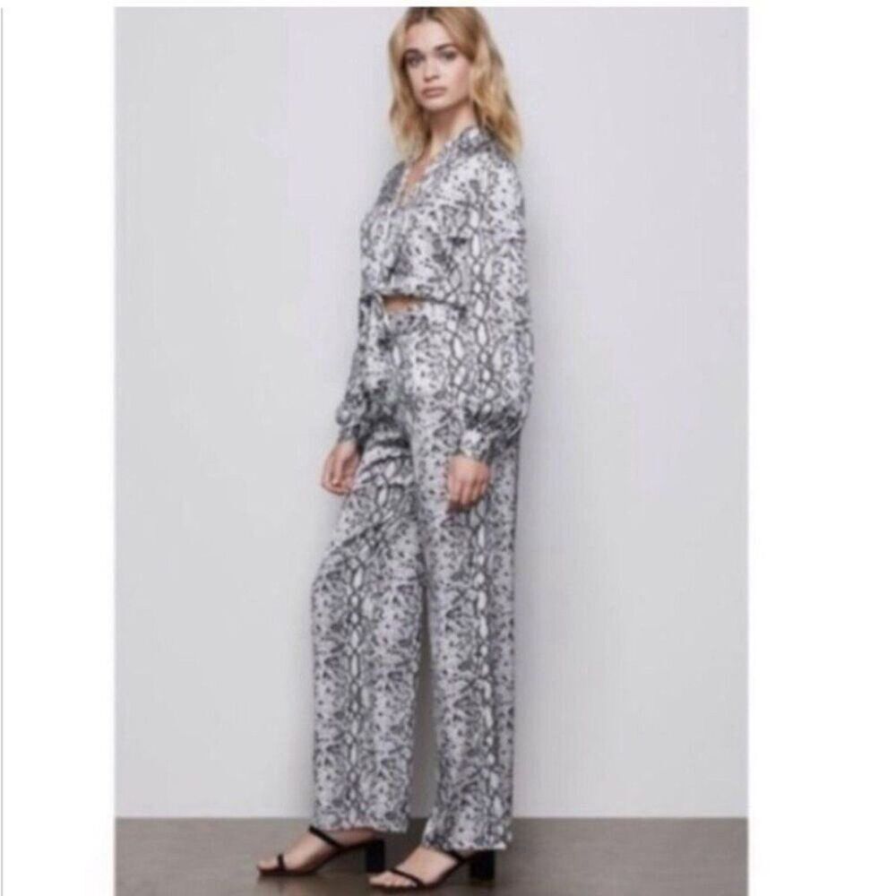 Good American Python Snake Print Wide Leg Pants High Rise New 2 4 S - Picture 6 of 12
